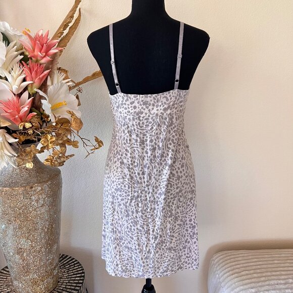 Y2K Babydoll Leopard Polka Dot Gray & White Cami Mini Dress M - Picture 3 of 8
